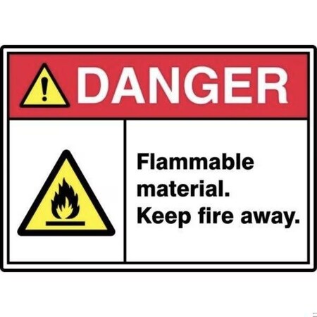Accuform ANSI ISO DANGER Safety Sign FLAMMABLE MRHL008XT
